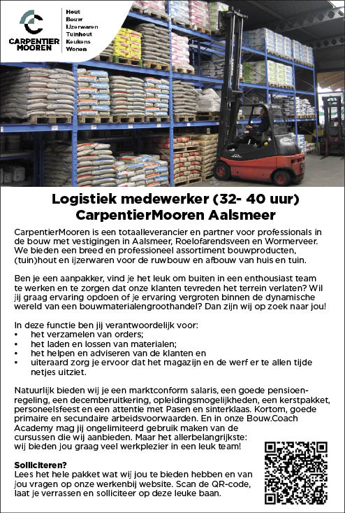 Vacature Logistiek medewerker