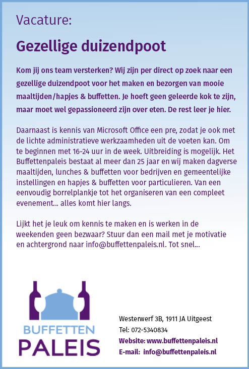 Vacature Gezellige duizendpoot