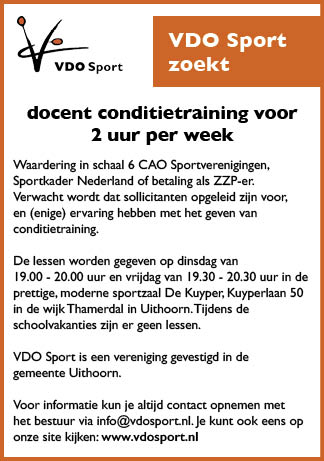 Vacature Docent Conditietraining