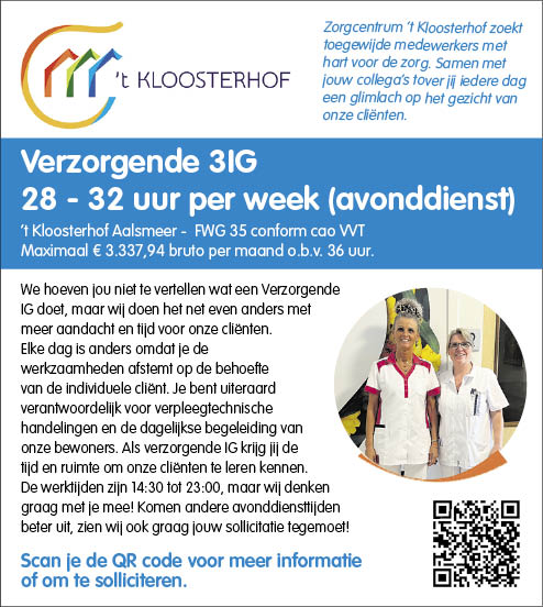 Vacature Verzorgende 3IG