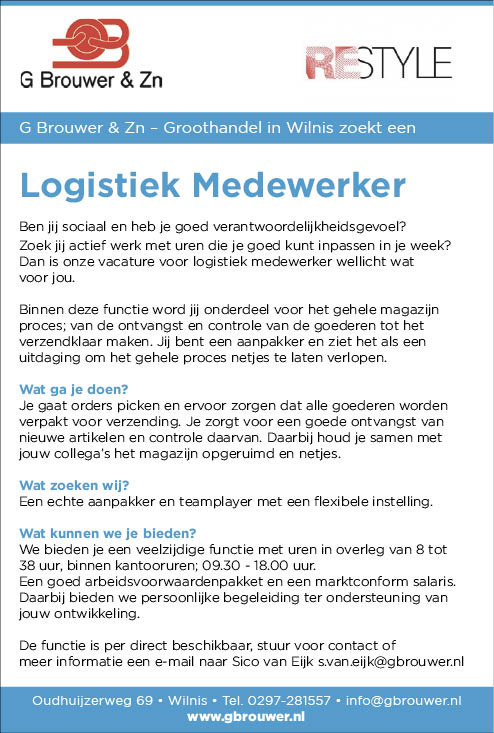 Vacature Logistiek Medewerker