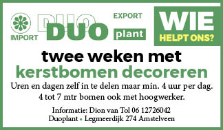 Vacature Decoreren kerstbomen