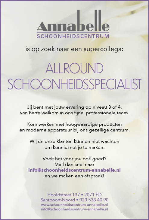 Vacature Allround Schoonheidsspecialist