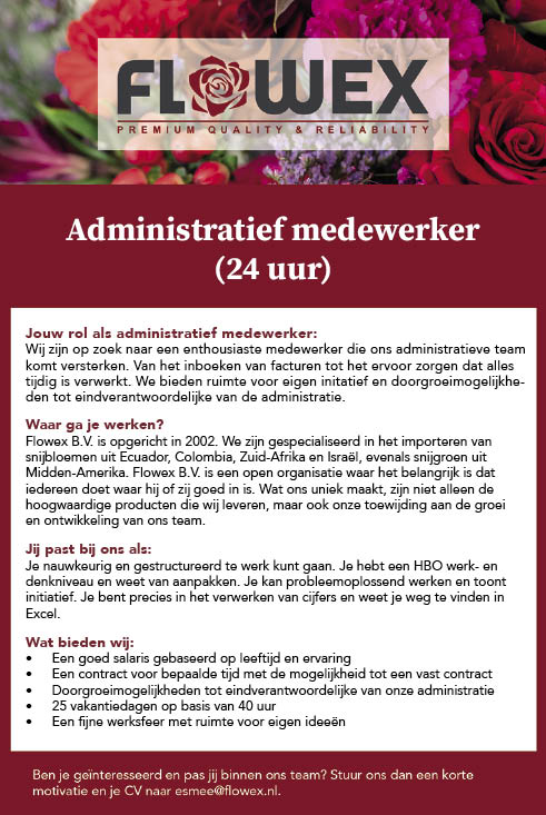 Vacature Administratief medewerker