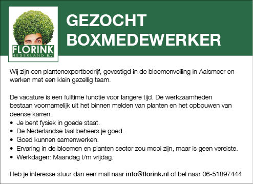 Vacature Boxmedewerker