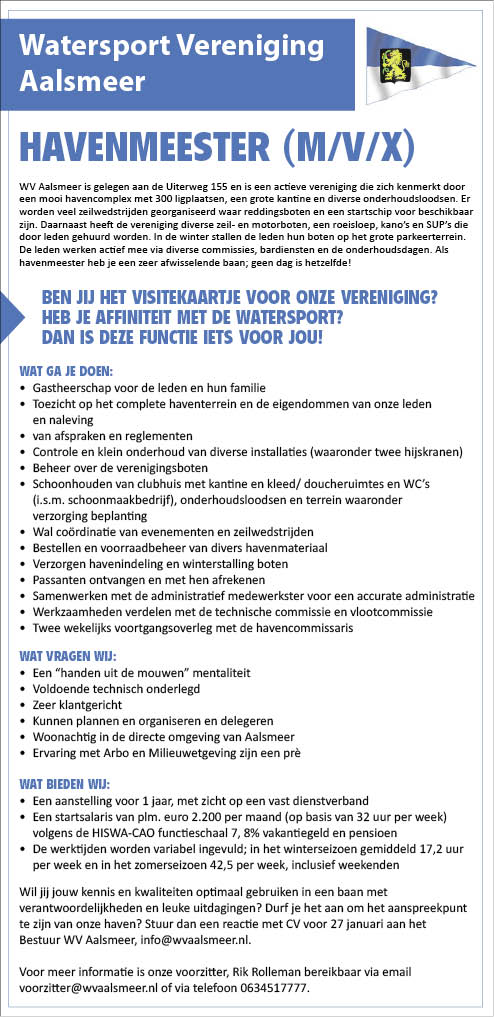 Vacature Havenmeester (M/V/X)