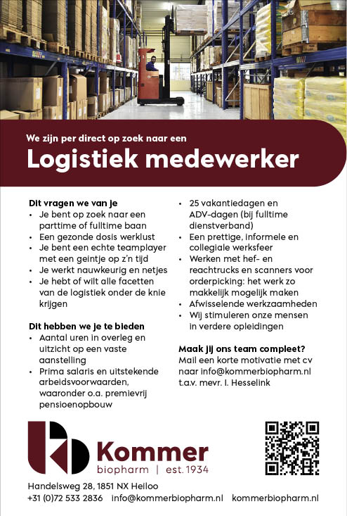 Vacature Logistiek medewerker