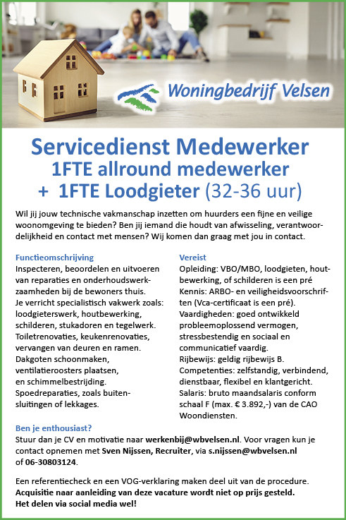 Vacature Servicedienst Medewerker