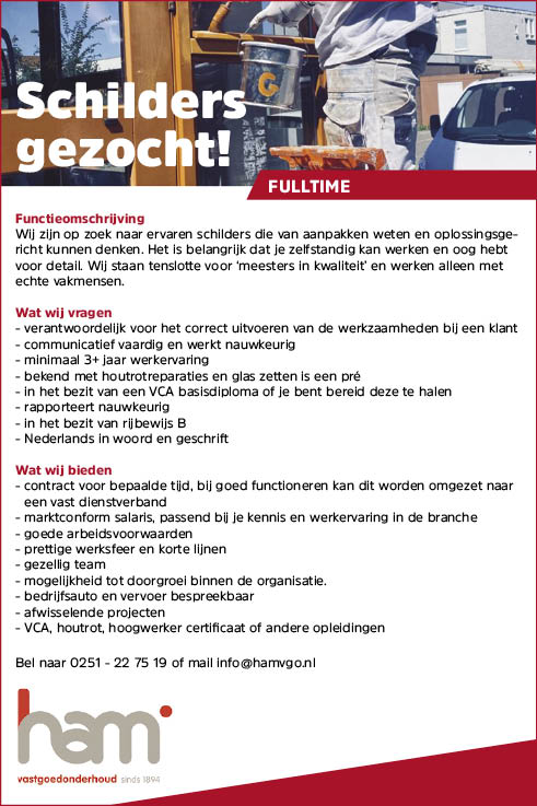 Vacature Schilders