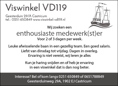 Vacature Medewerker Viswinkel