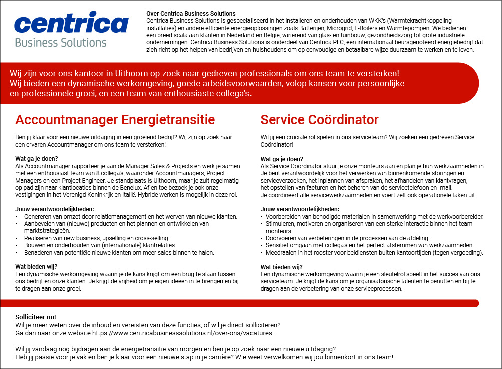 Vacature Diverse functies