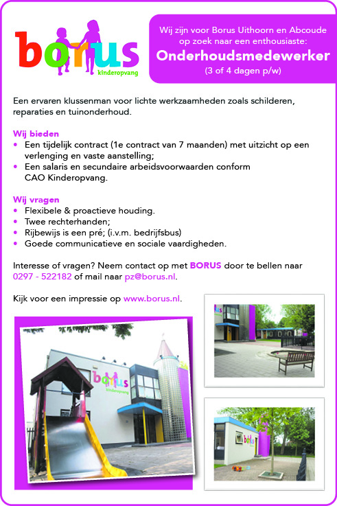 Vacature Onderhoudsmedewerker