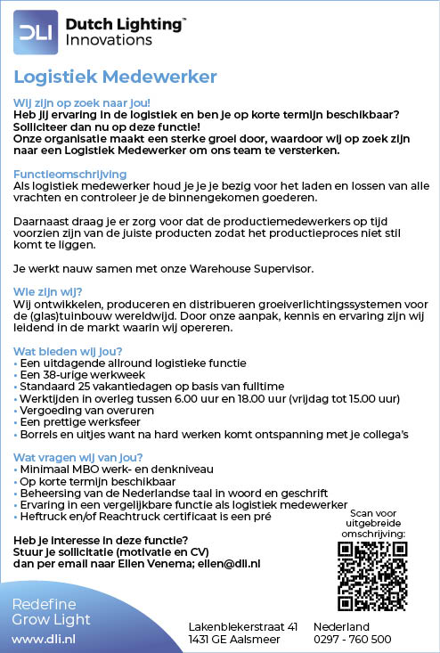 Vacature Logistiek Medewerker